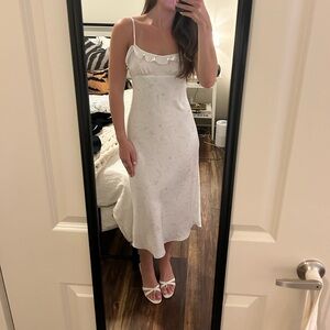 Reformation Wilfred White Satin Midi Dress